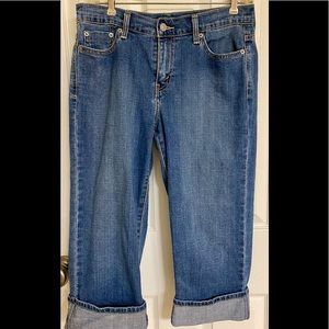 Levi’s 515 Blue Denim Stretch Cotton-blend Classic Capri-Length Jeans Size 4